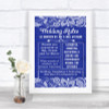 Navy Blue Burlap & Lace Rules Of The Wedding Personalized Wedding Sign