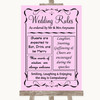 Pink Rules Of The Wedding Personalized Wedding Sign