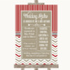 Red & Grey Winter Rules Of The Wedding Personalized Wedding Sign