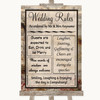 Vintage Rules Of The Wedding Personalized Wedding Sign