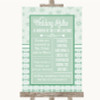 Winter Green Rules Of The Wedding Personalized Wedding Sign