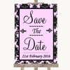 Baby Pink Damask Save The Date Personalized Wedding Sign