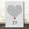 Beyoncé XO Grey Heart Song Lyric Wall Art Print