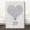 Beyoncé XO Grey Heart Song Lyric Wall Art Print