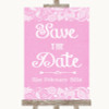 Pink Burlap & Lace Save The Date Personalized Wedding Sign