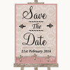 Pink Shabby Chic Save The Date Personalized Wedding Sign