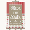 Red & Grey Winter Save The Date Personalized Wedding Sign