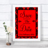 Red Damask Save The Date Personalized Wedding Sign