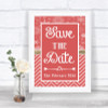 Red Winter Save The Date Personalized Wedding Sign