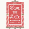 Red Winter Save The Date Personalized Wedding Sign