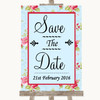 Shabby Chic Floral Save The Date Personalized Wedding Sign