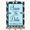 Sky Blue Damask Save The Date Personalized Wedding Sign