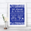 Navy Blue Burlap & Lace Signature Favourite Drinks Personalized Wedding Sign
