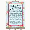 Shabby Chic Floral Signature Favourite Drinks Personalized Wedding Sign