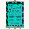Turquoise Damask Signature Favourite Drinks Personalized Wedding Sign