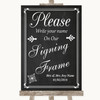 Chalk Style Signing Frame Guestbook Personalized Wedding Sign