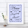 Lilac Signing Frame Guestbook Personalized Wedding Sign