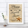 Sandy Beach Signing Frame Guestbook Personalized Wedding Sign