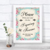 Vintage Shabby Chic Rose Signing Frame Guestbook Personalized Wedding Sign