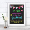 Bright Bunting Chalk Take A Moment To Sign Our Guest Book Wedding Sign