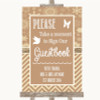 Brown Winter Take A Moment To Sign Our Guest Book Personalized Wedding Sign