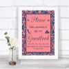 Coral Pink & Blue Take A Moment To Sign Our Guest Book Personalized Wedding Sign