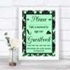 Mint Green Damask Take A Moment To Sign Our Guest Book Personalized Wedding Sign