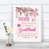 Pink Rustic Wood Take A Moment To Sign Our Guest Book Personalized Wedding Sign