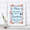 Shabby Chic Floral Take A Moment To Sign Our Guest Book Wedding Sign