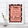Coral Damask Today I Marry My Best Friend Personalized Wedding Sign
