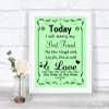 Green Today I Marry My Best Friend Personalized Wedding Sign