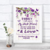 Purple Rustic Wood Today I Marry My Best Friend Personalized Wedding Sign