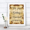 Autumn Vintage We Are Getting Married Personalized Wedding Sign