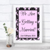 Baby Pink Damask We Are Getting Married Personalized Wedding Sign