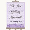 Lilac Shabby Chic We Are Getting Married Personalized Wedding Sign