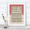 Red & Grey Winter We Are Getting Married Personalized Wedding Sign
