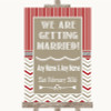 Red & Grey Winter We Are Getting Married Personalized Wedding Sign