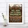 Rustic Floral Wood We Are Getting Married Personalized Wedding Sign