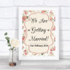 Vintage Roses We Are Getting Married Personalized Wedding Sign