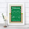 Red & Green Winter Welcome Order Of The Day Personalized Wedding Sign