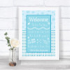 Winter Blue Welcome Order Of The Day Personalized Wedding Sign