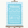 Winter Blue Welcome Order Of The Day Personalized Wedding Sign