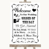 Black & White Welcome Order Of The Day Personalized Wedding Sign