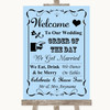 Blue Welcome Order Of The Day Personalized Wedding Sign