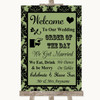 Sage Green Damask Welcome Order Of The Day Personalized Wedding Sign