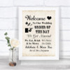 Shabby Chic Ivory Welcome Order Of The Day Personalized Wedding Sign