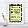 Yellow Damask Welcome Order Of The Day Personalized Wedding Sign