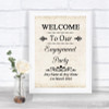 Shabby Chic Ivory Welcome To Our Engagement Party Personalized Wedding Sign