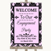 Baby Pink Damask Welcome To Our Engagement Party Personalized Wedding Sign