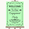 Green Welcome To Our Engagement Party Personalized Wedding Sign